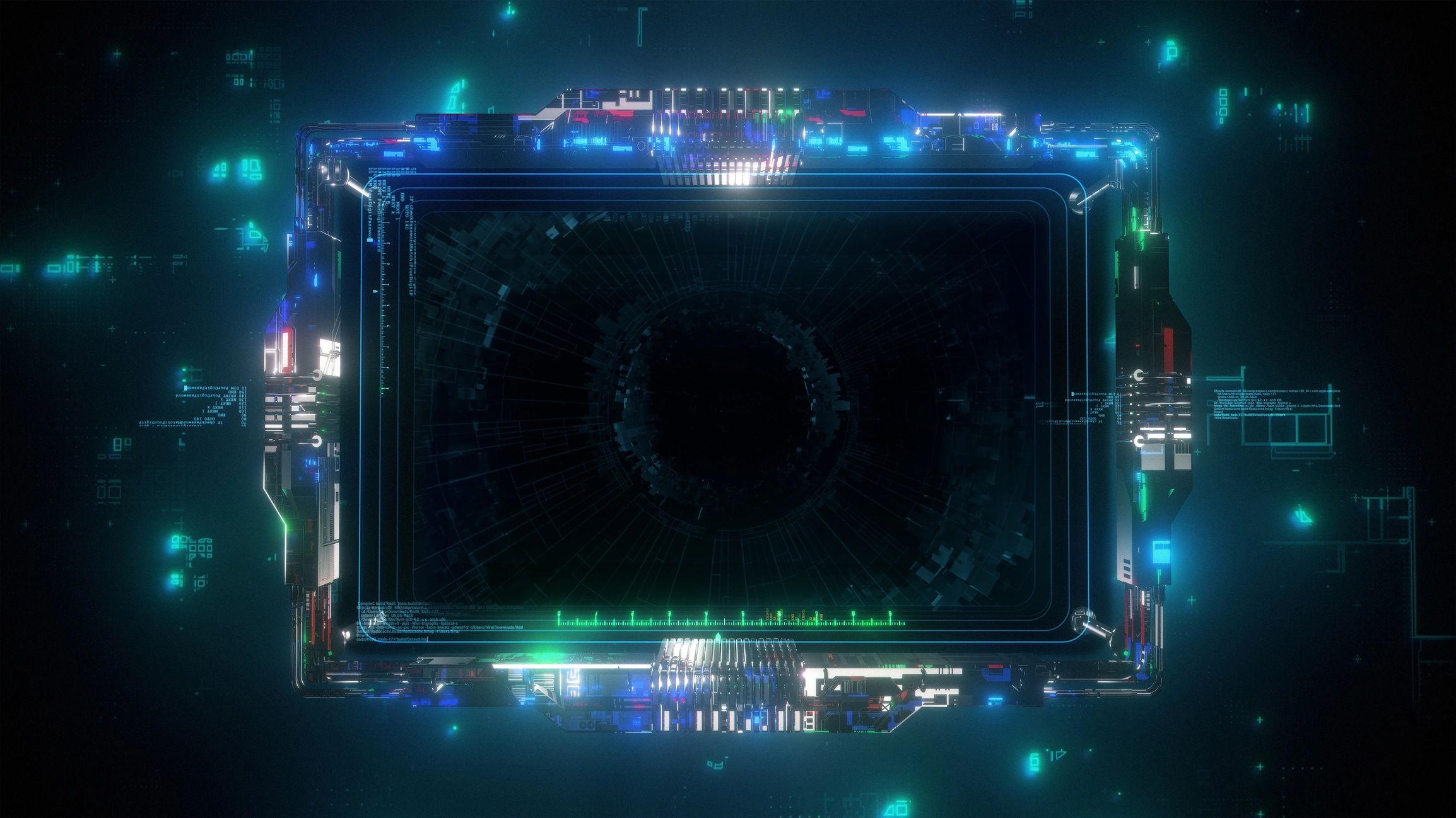 Futuristic frame with dark digital styling
