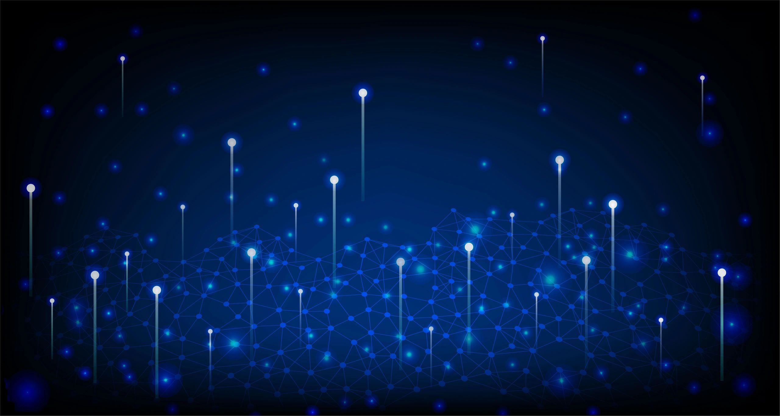 Abstract digital network background in dark blue tones
