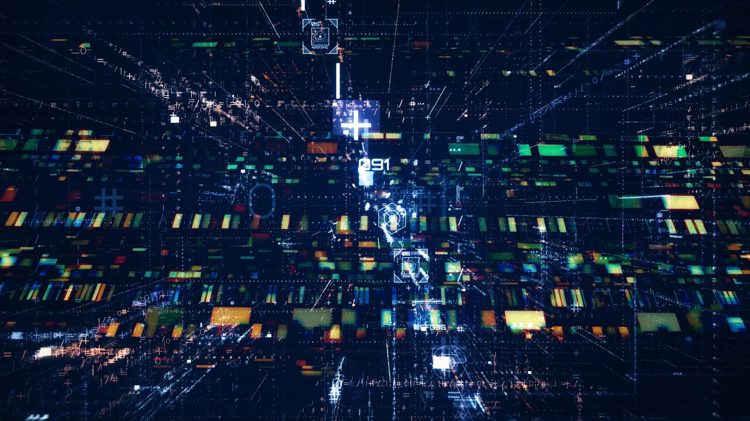 Futuristic data stream visualization